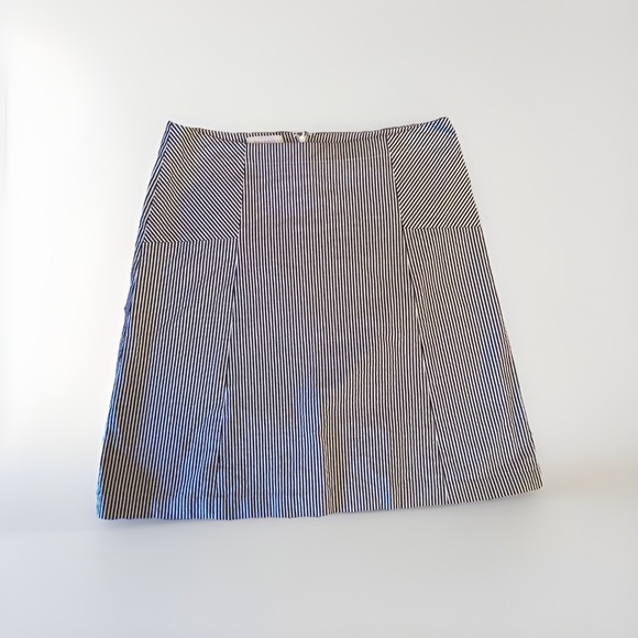 Talbots Women's Striped A-line Skirt White & Blue Stripes, Size 12 Office Lined - Picture 1 of 5